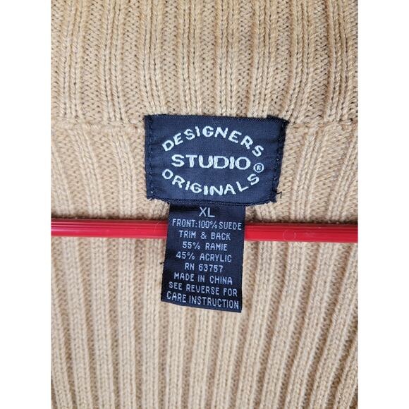 DESIGNERS STUDIO ORIGINALS Beautiful Tan Suede Leather Vest Size XL - Picture 4 of 7